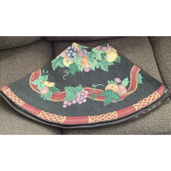 Sugar Plum Fancy Tapestry Christmas Tree Skirt 44” Round Gorgeous Classic Desin - Picture 7 of 10